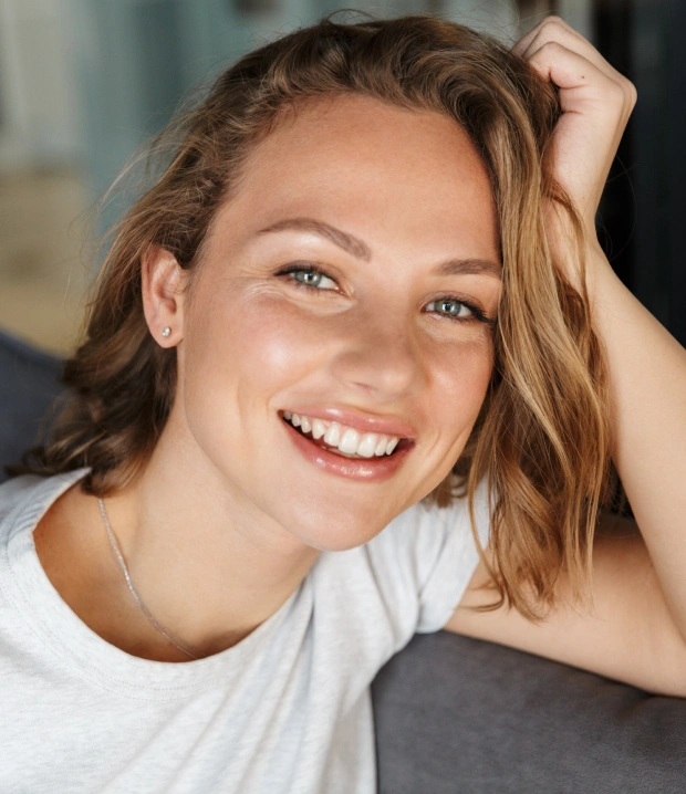 Woman smiling with bright white teeth